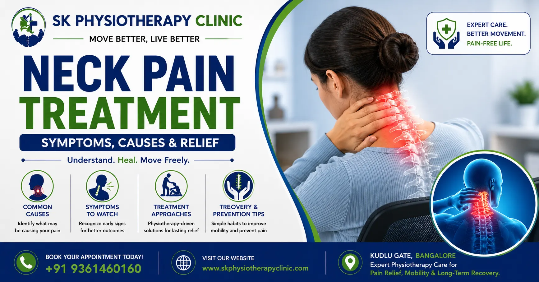Neck Pain Treatment Symptoms, Causes & Relief SK Physiotherapy Clinic Kudlu Gate