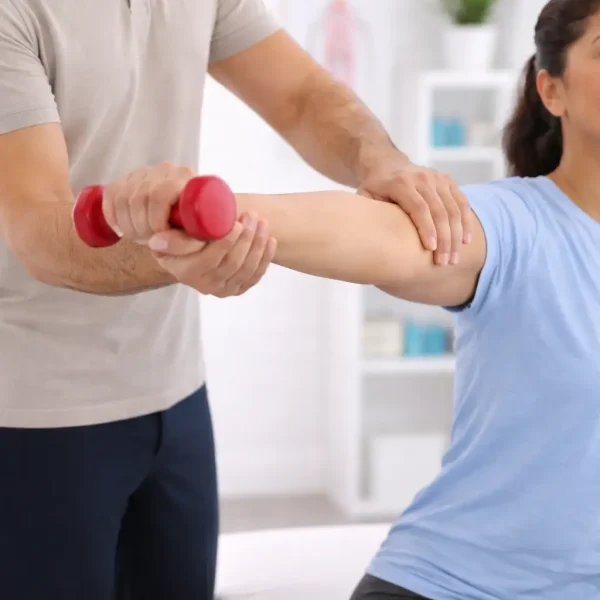 Shoulder rehabilitation in progress